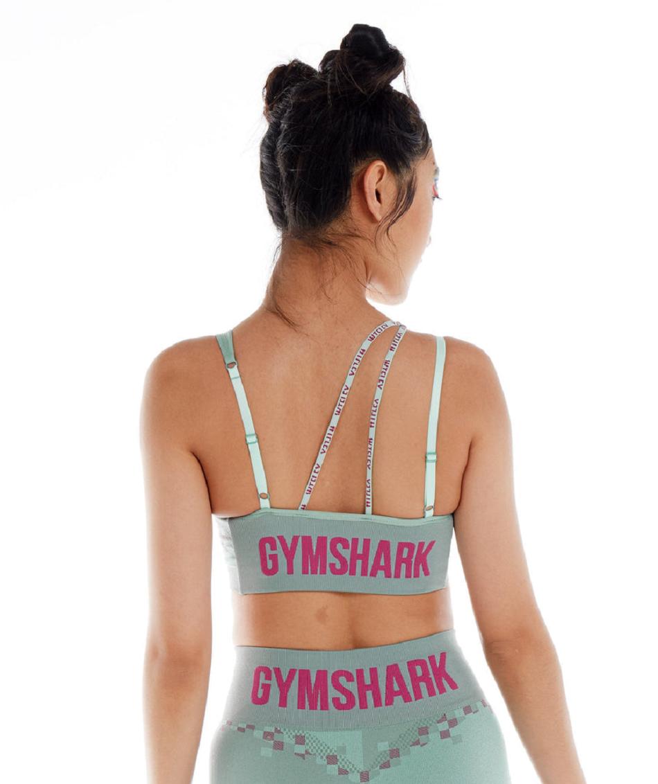 Staniki Sportowe Damskie Gymshark Wtflex Cyborg Seamless Niebieskie Różowe Niebieskie | PL 2956HAP